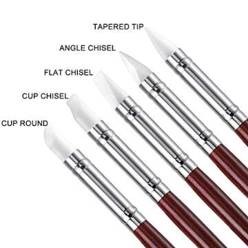 Silicone Clay Sculpting Tools, Polymer Modeling Clay Dotting Tool Set Kit for Pottery Sculpture, Cake Fondant Decoration and Nail Art (10 Pcs)