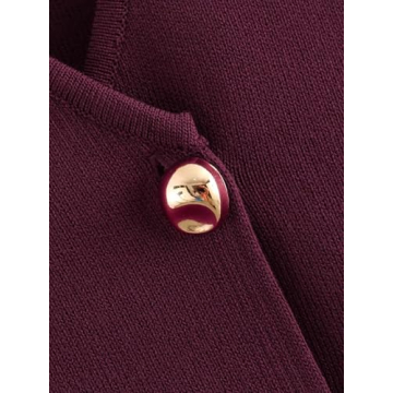 Elegant Dsewpaur Women Button Sweater Vest in Burgundy