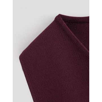 Elegant Dsewpaur Women Button Sweater Vest in Burgundy