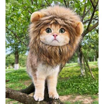 RosyLife Adjustable Lion Mane Wig for Cats - Cozy Costumes for Fun Parties
