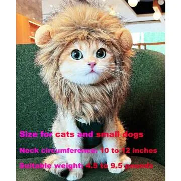 RosyLife Lion Mane Wig for Cats - Perfect Pet Costume
