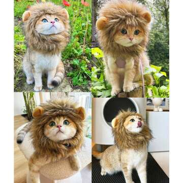 RosyLife Lion Mane Wig for Cats - Perfect Pet Costume