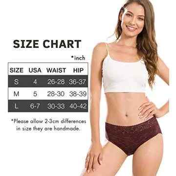 Altheanray Cotton Hipster Panties for Women Lace Hiphugger Panties Bikini Underwear Pack(AWB3020XL-Gray Line2)