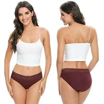Altheanray Cotton Hipster Panties for Women Lace Hiphugger Panties Bikini Underwear Pack(AWB3020XL-Gray Line2)