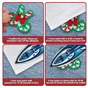 Whaline 26Pcs Fun Christmas Iron-On Patches for Crafts