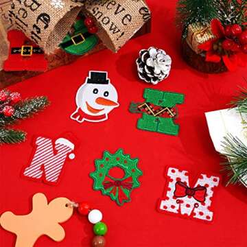 Whaline 26Pcs Fun Christmas Iron-On Patches for Crafts