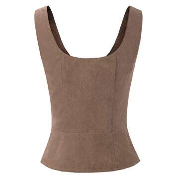 Scarlet Darkness Women's Pirate Vest - Gothic Steampunk Tops in Coffee 2XL