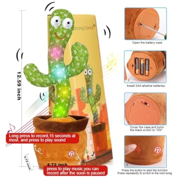 Emoin Dancing Cactus Toy Sing Dance Repeat Fun for All Ages