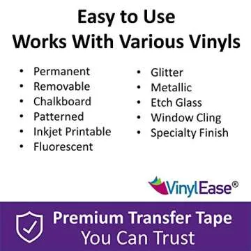 Vinyl Ease 6 inch x 150 feet roll of Paper Transfer Tape with a Medium Tack Layflat Adhesive. Works with a Variety of Vinyl. Great for Decals, Signs, Wall Words and More. V0843