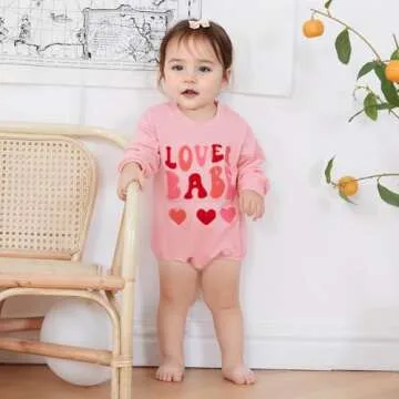 FOCUSNORM Valentine'S Toddler Baby Girl Outfit Nweborn Infant Clothes Long Sleeve Sweatshirt Romper ...