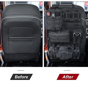 Universal Tactical Vehicle Organizer with Detachable Pouches