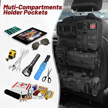 Universal Tactical Vehicle Organizer with Detachable Pouches