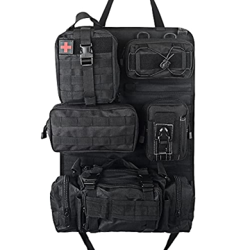 Universal Tactical Vehicle Organizer with Detachable Pouches