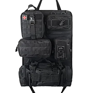 Universal Tactical Vehicle Organizer with Detachable Pouches