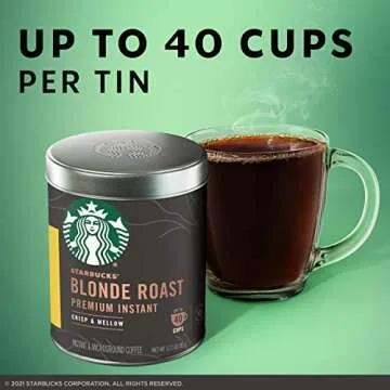 Starbucks Premium Instant Coffee Blonde Roast 40 Cups