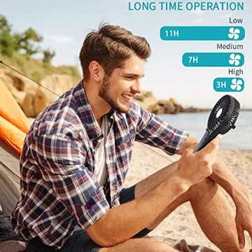 Portable Handheld Fan,USB Rechargeable Mini Fan with 2200mAh Battery Operated, Small Hand Held Fans 3 Speeds Adjustable, 180° Rotation Foldable Personal Desk Fan for Home Office Desktop and Travel
