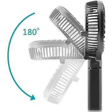 Portable Handheld Fan,USB Rechargeable Mini Fan with 2200mAh Battery Operated, Small Hand Held Fans 3 Speeds Adjustable, 180° Rotation Foldable Personal Desk Fan for Home Office Desktop and Travel