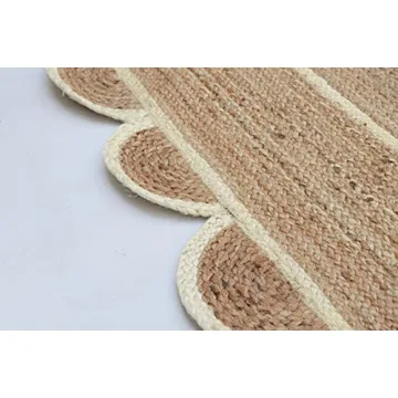 Elegant Weaving Village Scalloped Jute Area Rug 6x9