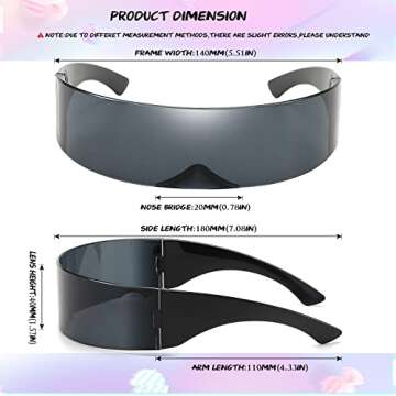 Dollger Futuristic Sunglasses | Stylish Cyberpunk Wrap Around Glasses