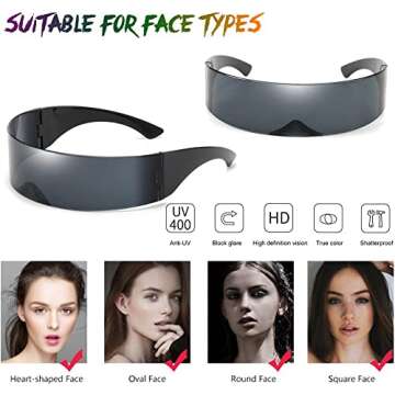 Dollger Futuristic Sunglasses | Stylish Cyberpunk Wrap Around Glasses