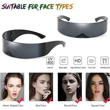 Dollger Futuristic Sunglasses | Stylish Cyberpunk Wrap Around Glasses