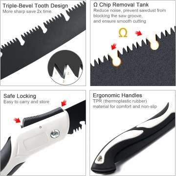Folding 12" Hand Saw for Easy Tree Pruning
