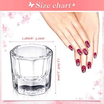 12 Pieces Nail Dappen Dishes Acrylic Nail Monomer Liquid Dishes Nail Glass Cups Powder Dappen Dishes...