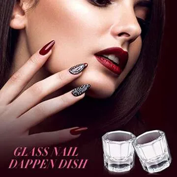 12 Pieces Nail Dappen Dishes Acrylic Nail Monomer Liquid Dishes Nail Glass Cups Powder Dappen Dishes Nail Polish Crystal Bowls Nail Clear Holders for Nail Extension Supplies
