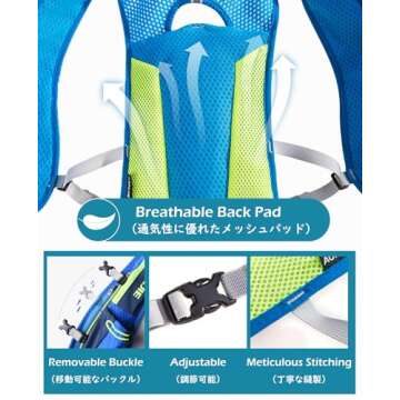 TRIWONDER Hydration Pack Backpack 5.5L Outdoors Mochilas Trail Marathoner Running Race Hydration Vest (Rose Red - with 2L TPU Water Bladder)