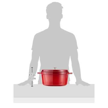Staub Cast Iron 9-qt Round Cocotte - Cherry, Made in France