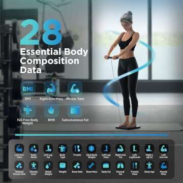 Posture Scale for Body Weight and Fat Percentage, 8 Electrodes Larger Platform Digital Scale for BMI...