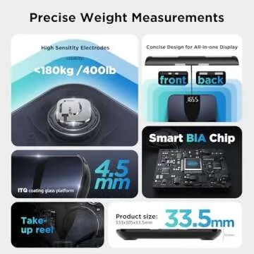 Posture Scale for Body Weight and Fat Percentage, 8 Electrodes Larger Platform Digital Scale for BMI 28 Body Composition Measurement, Bathroom Smart Scales with LED Display FSA or HSA Eligible
