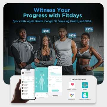 Posture Scale for Body Weight and Fat Percentage, 8 Electrodes Larger Platform Digital Scale for BMI 28 Body Composition Measurement, Bathroom Smart Scales with LED Display FSA or HSA Eligible