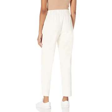 Stylish Ivory Faux Leather Slim Joggers for Women