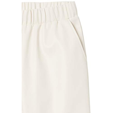 Stylish Ivory Faux Leather Slim Joggers for Women