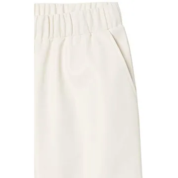 Stylish Ivory Faux Leather Slim Joggers for Women