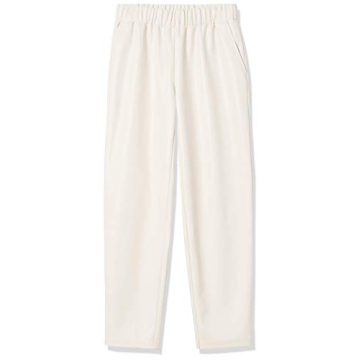 Stylish Ivory Faux Leather Slim Joggers for Women