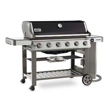 Weber, Black 68010001 Genesis II E-610 Natural Gas Grill, Six-Burner