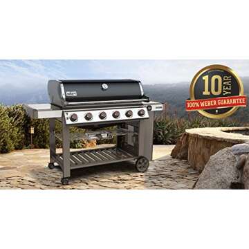 Weber, Black 68010001 Genesis II E-610 Natural Gas Grill, Six-Burner