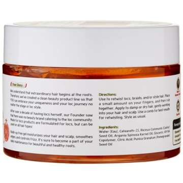 Made For Locs Retwisting Firm Hold Styling Pomade | Gel | 4 oz (Pomegranate)