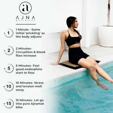 Ajna Acupressure Mat and Pillow Set - Natural Organic Linen Cotton Acupuncture Mat & Bag - Back Pain Relief, Neck Pain Relief, Stress Reliever, Reflexology, Sciatica, Trigger Point Therapy - Eco Luxe