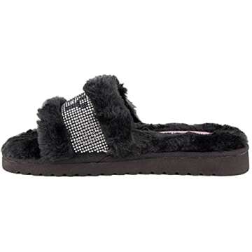 Juicy Couture Women's Faux Fur Slip-On Slides Sandals
