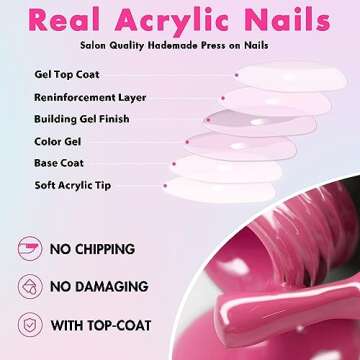Orange Press on Nails Almond Shaped Medium Almond Nails Press on Neutral Acrylic Nails Reusable Fake Nails for Women Girls, Glue on Nails Medium Length Stiletto False Nails Soft Gel Artificial Nails