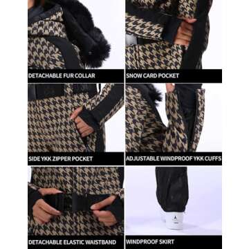 Stylish GSOU SNOW Women Ski Suit for Winter Sports