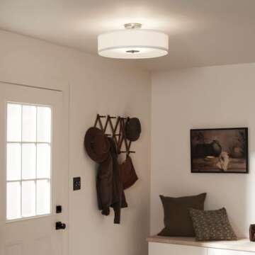 Kichler 42121OZ Semi Flush Drum Pendant Lighting, Bronze 3 -100 Watts Light (20" W x 12" H)
