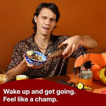 Chocolate High Fiber Cereal 18g Fiber | Gluten Free Healthy Bran Cereal | Poop Like A Champion Cocoa Cereal - Healthy Cereal with Soluble Fiber & Psyllium Husk | Non GMO | Constipation Relief