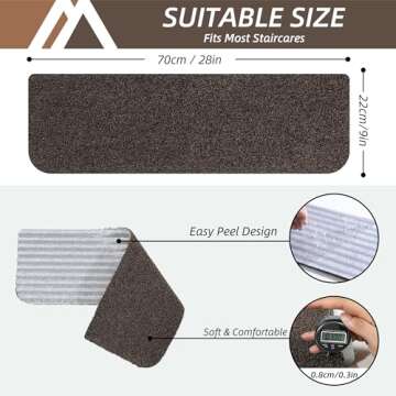 COSY HOMEER Non-Slip Carpet Stair Treads for Safety