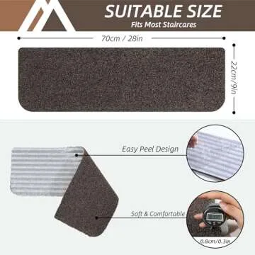 COSY HOMEER Non-Slip Carpet Stair Treads for Safety