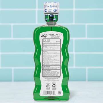 ACT Anticavity Zero Alcohol Mouthwash Pack of 4 - Mint Flavor