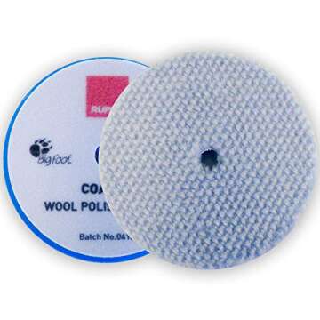 RUPES 6.75" Blue COARSE Wool POLISHING PAD - Max Cutting Power